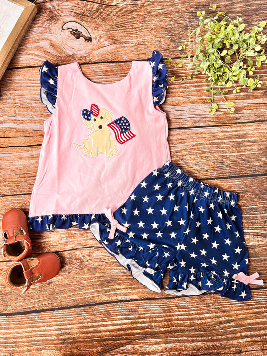 Girls Patriotic Puppy Set