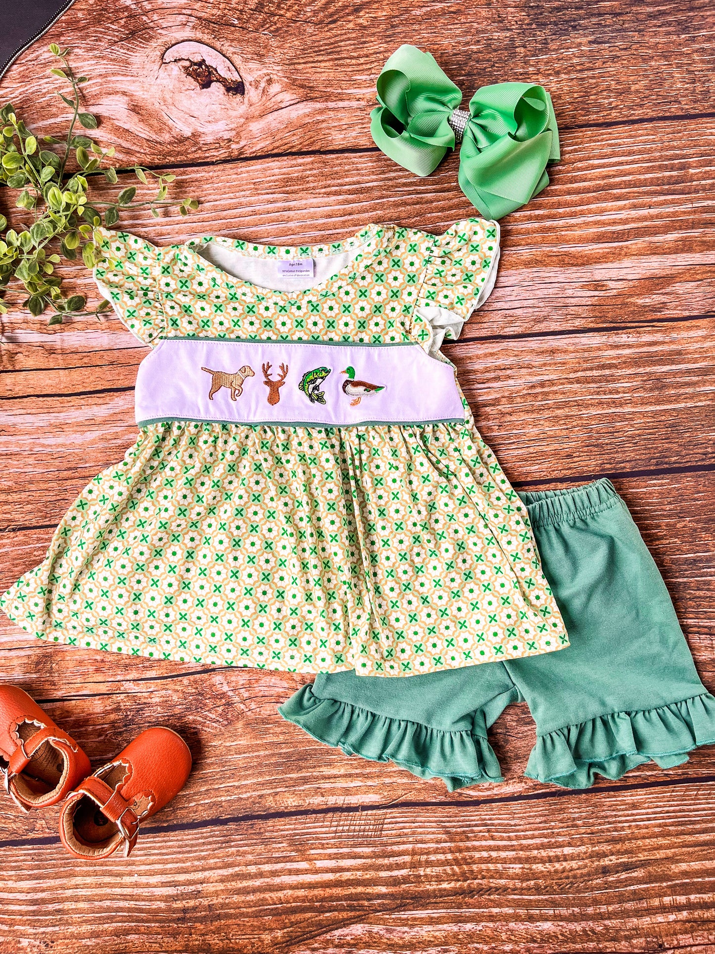 Green Girls Hunting Set