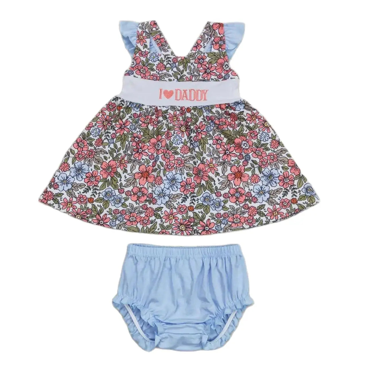 I Love Daddy Floral Set