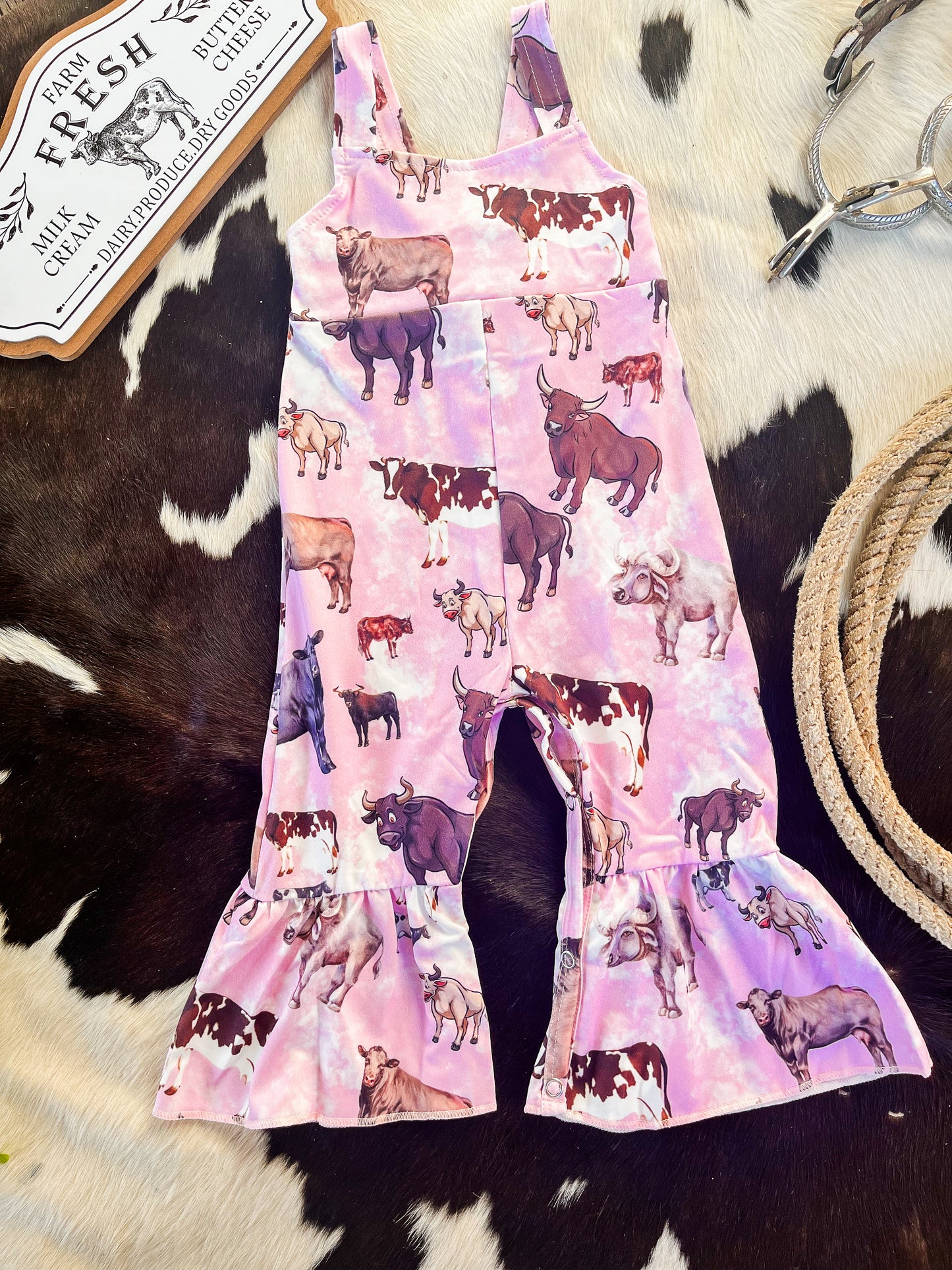 Pink Cow Romper